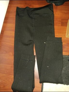 Black Fleece Lined High-Waist Stretch Leggings